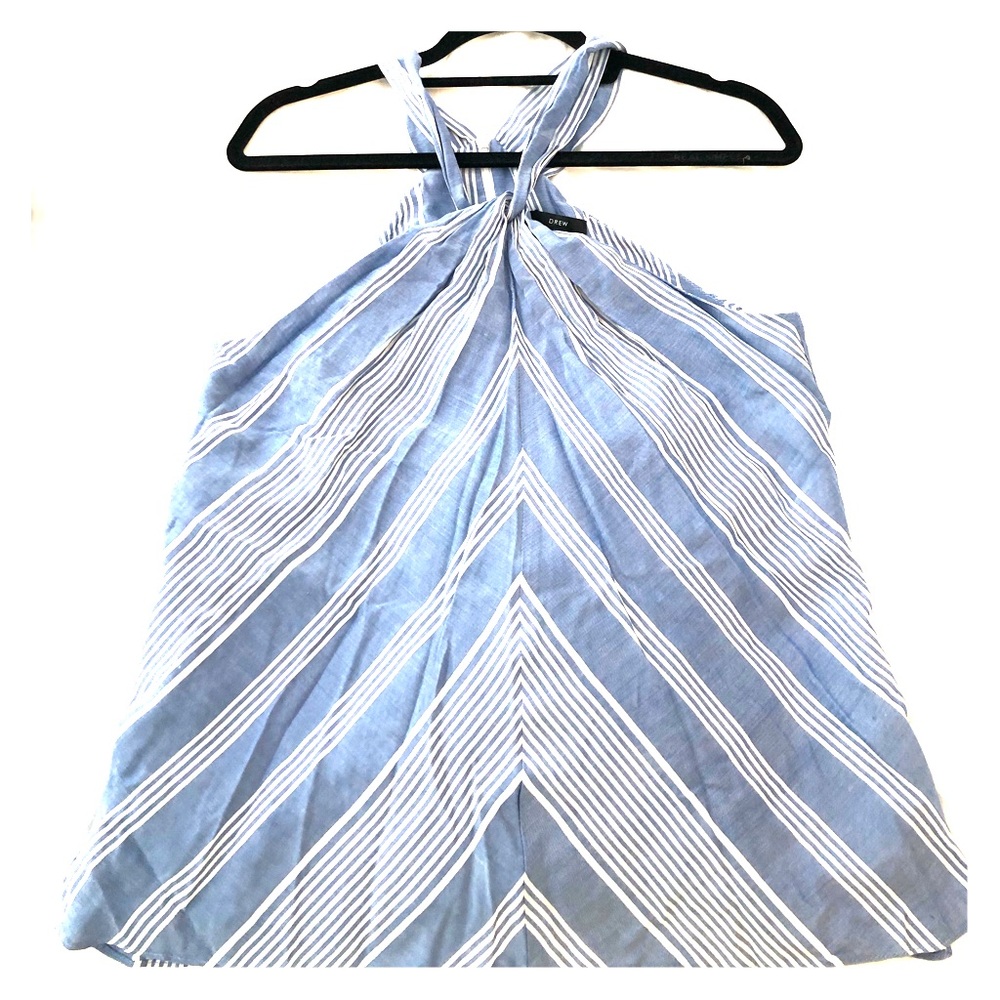 Drew Blue and White Top